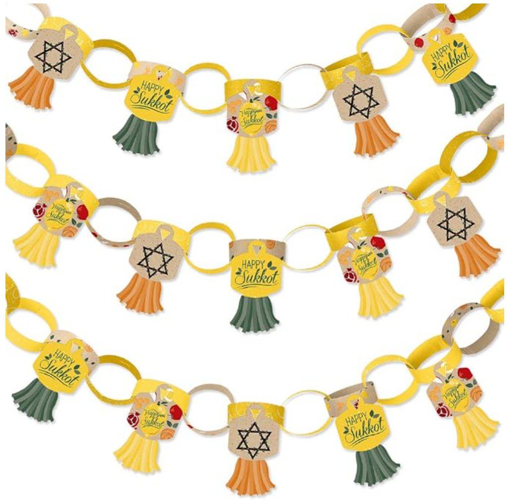Sukkot hanging tassel chain decorations by Big Dot on Amazon