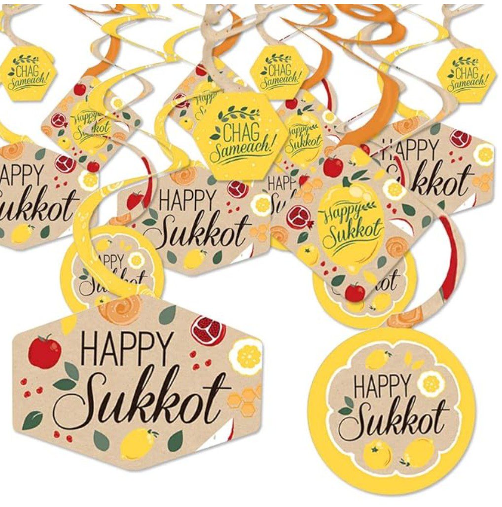 Sukkot hanging decorations for the sukkah by Big Dot on Amazon