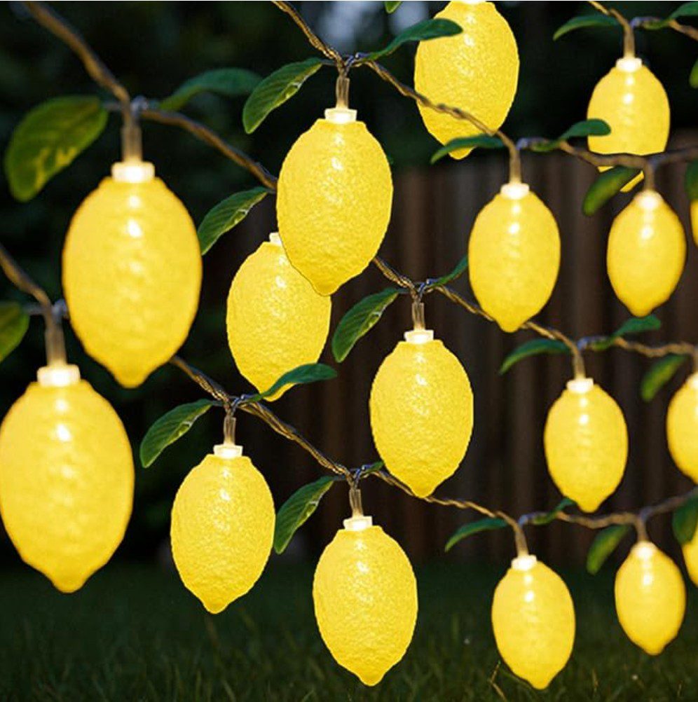 Sukkot hanging lemon lights — decorative fruit lights for the sukkah on Amazon