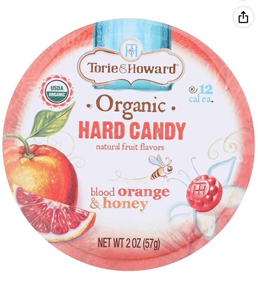 Torie and Howard Organic Hard Candy Blood Orange and Honey — kosher Rosh Hashanah candy on Amazon