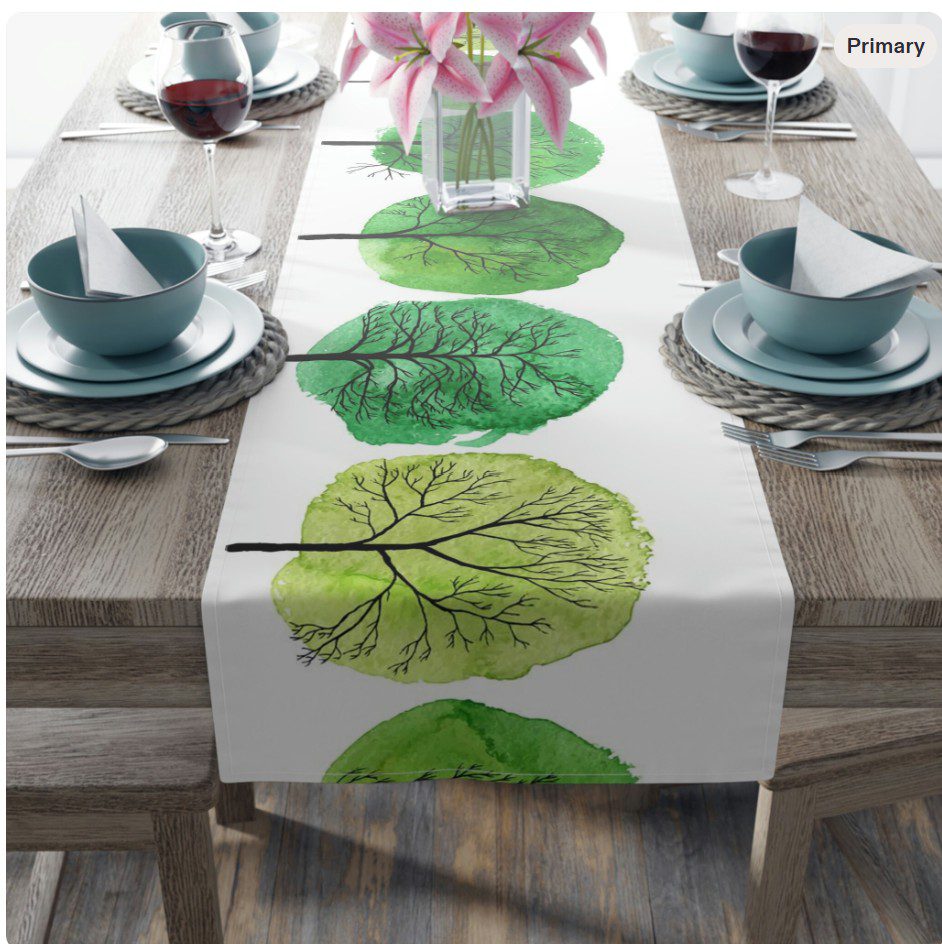 Tu Bishvat Table Runner — Judaica table decor