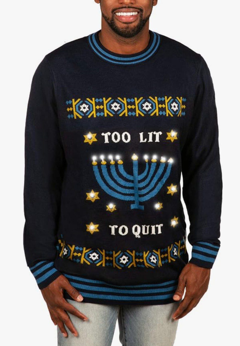 Ugly Hanukkah Sweater in black