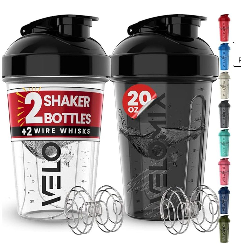 Velomix Protein Shakers x2 — protein shaker bottles on Amazon