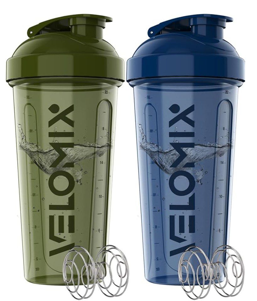 Velomix Protein Shakers x2 Blue Green — protein shaker bottles on Amazon