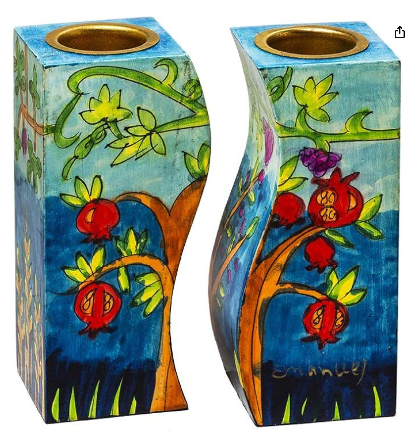 Yair Emanuel Seven Species Candle Holder — Judaica gift for Rosh Hashanah