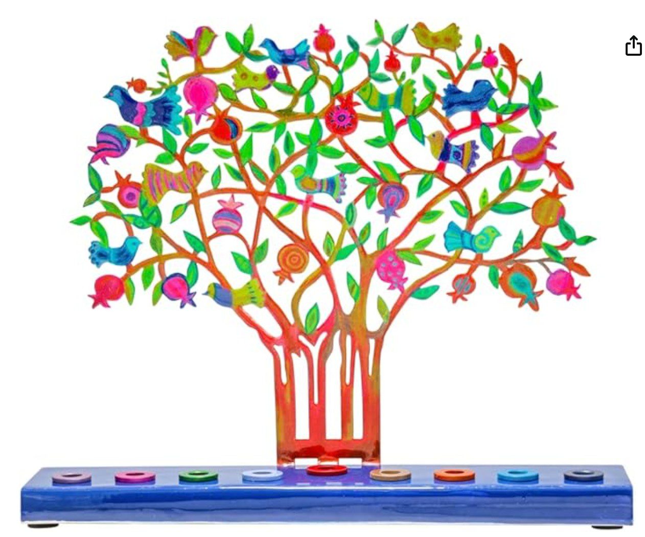 Yair Emanuel Colorful Hanukkiah — Hanukkah candle holder