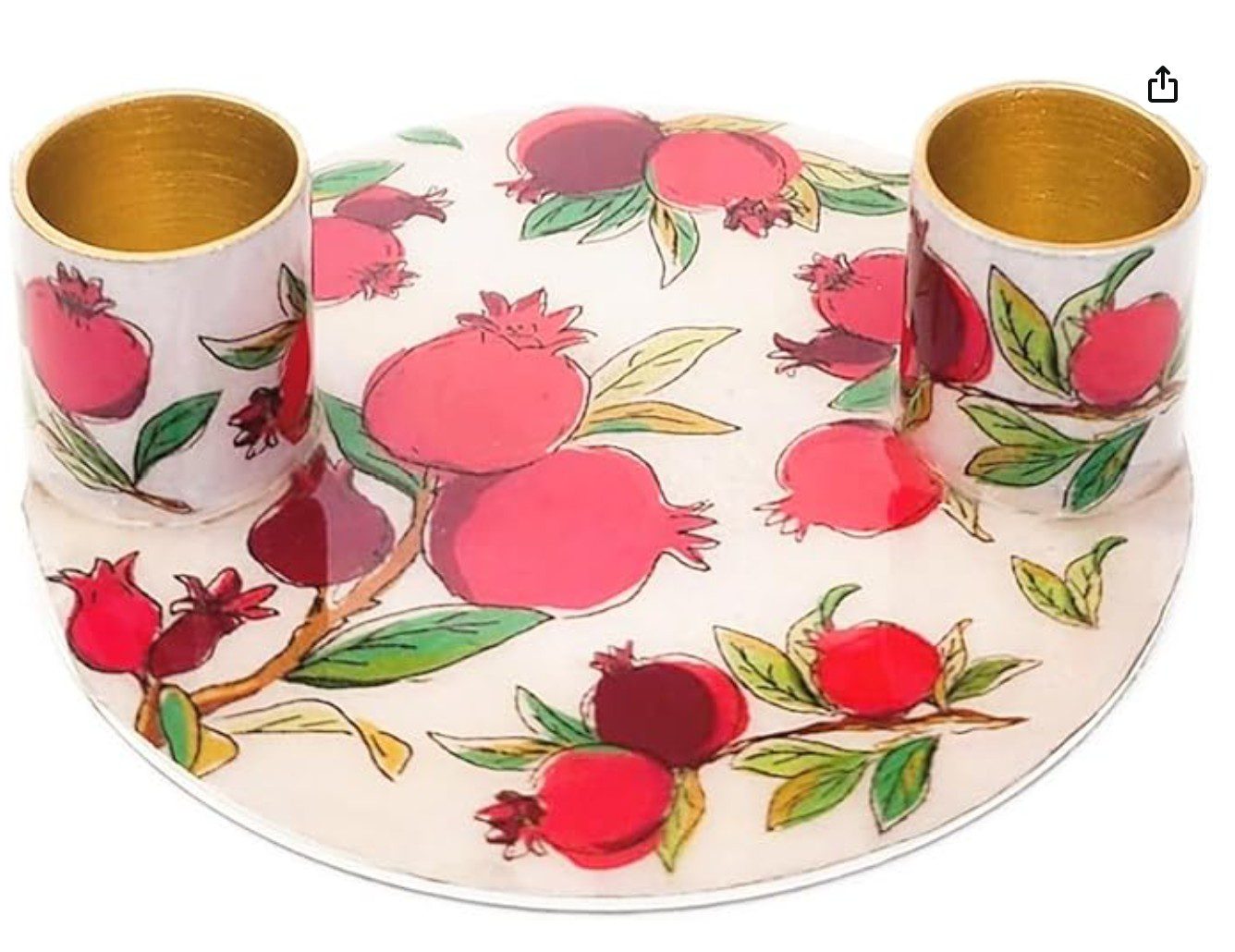 Yair Emanuel Pomegranate Candle Holder — Judaica gift for Rosh Hashanah