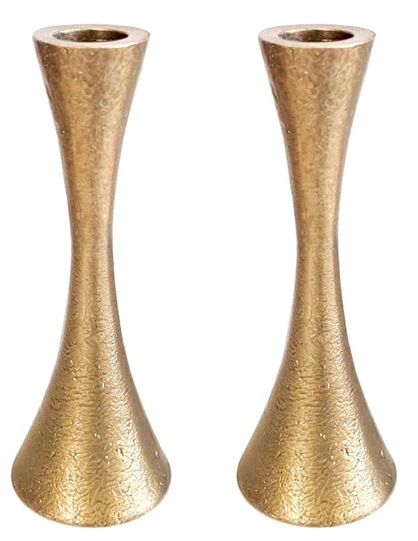 Yair Emanuel antique Brass Candle Holder — Shabbat candlestick