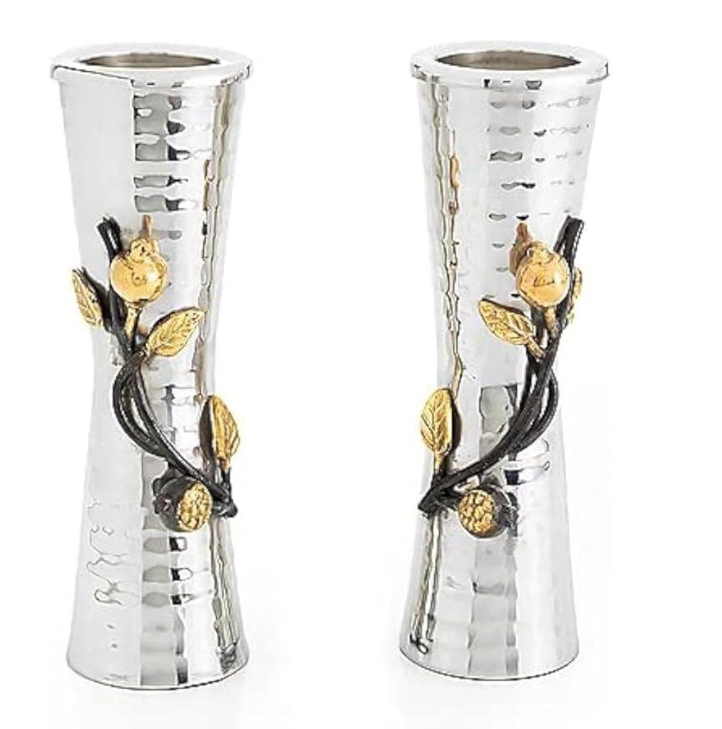 Yair Emanuel Tree of Life Candle Holder with Pomegranates — Judaica gift for Rosh Hashanah