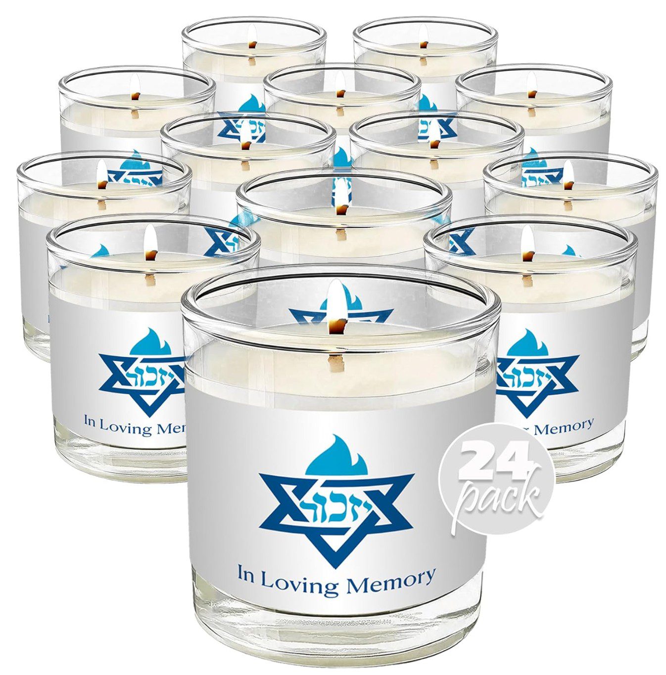 Yom Kippur Yizkor Memorial Candle — 24 hour burn
