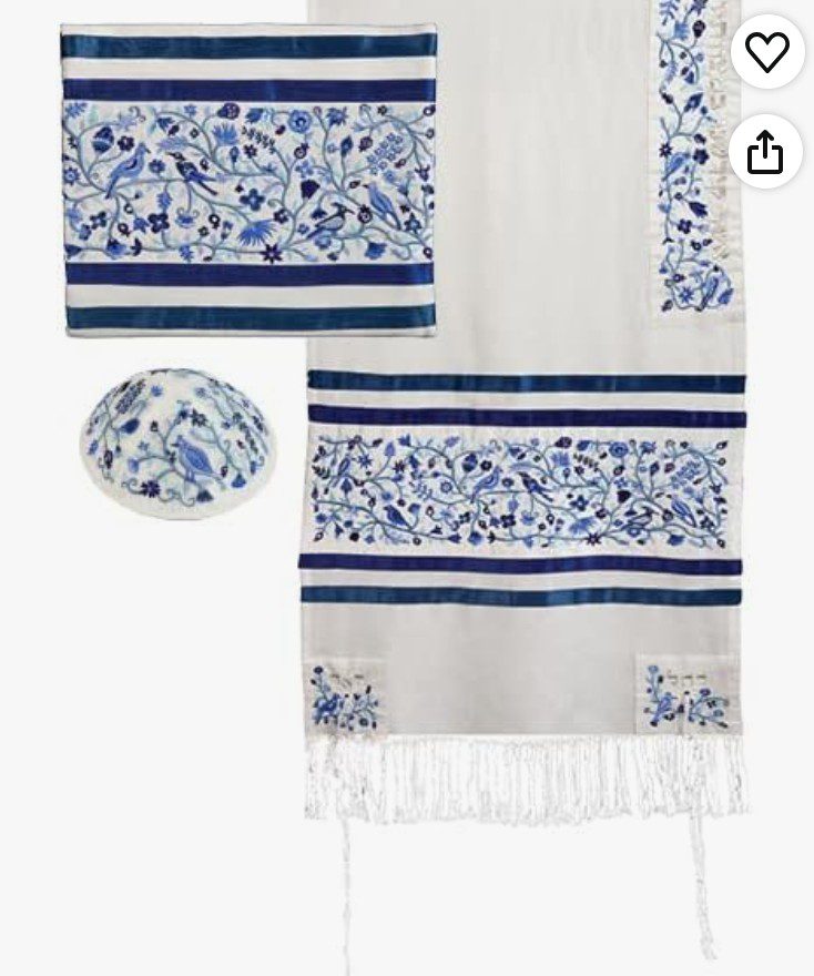 Yom Kippur Prayer Shawl, the Matriarchs — white tallit design