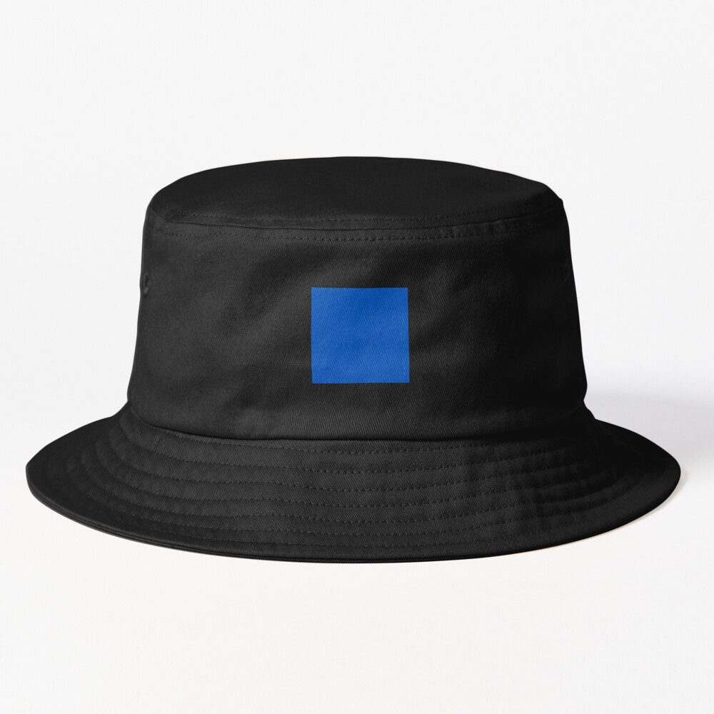 Blue Square bucket hat, black background — Stand Up Against Jewish Hate campaign