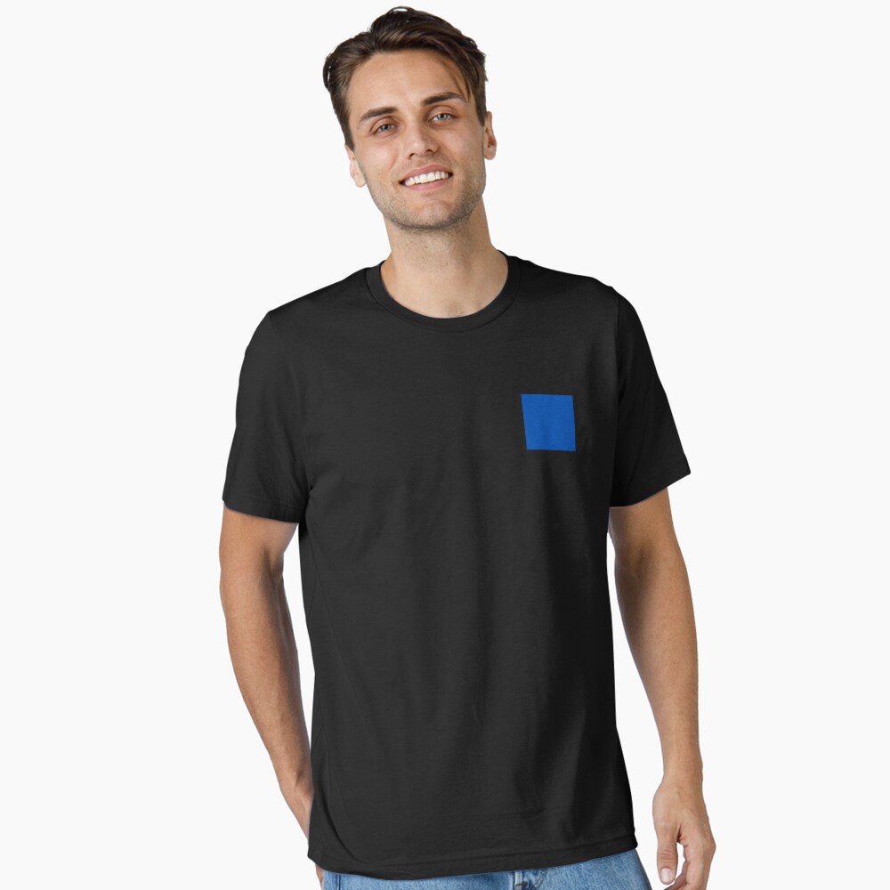 Blue Square t-shirt, black background — Stand Up Against Jewish Hate campaign