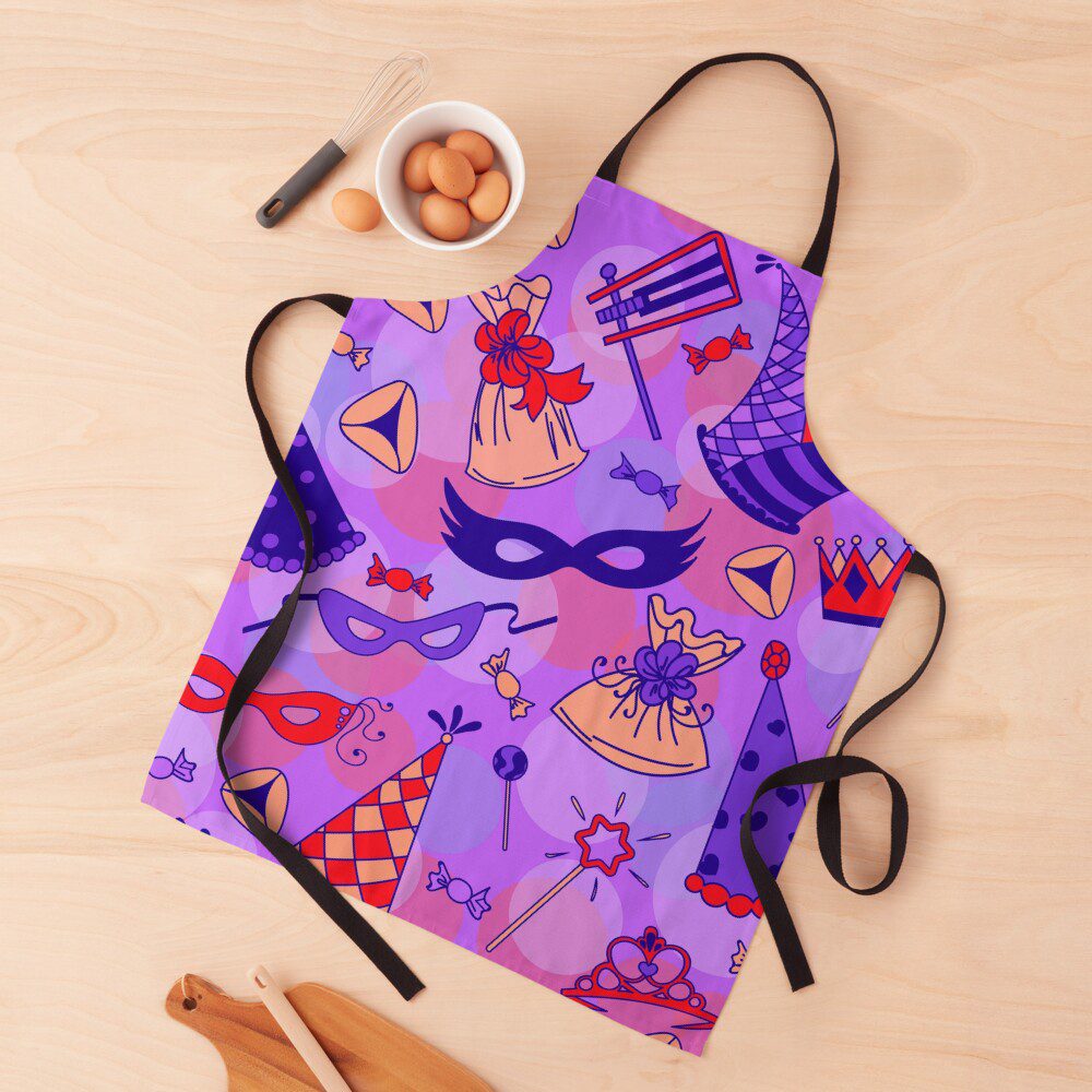 Jewish Purim design apron — The Kosher Hub Redbubble shop