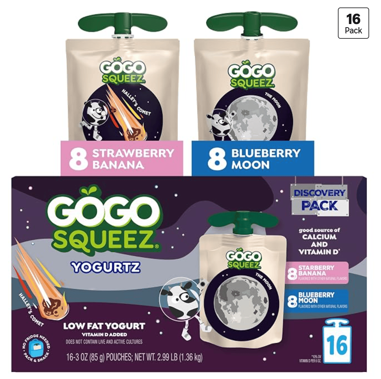 GoGo squeeZ YogurtZ Variety Pack — kosher yogurt pouches