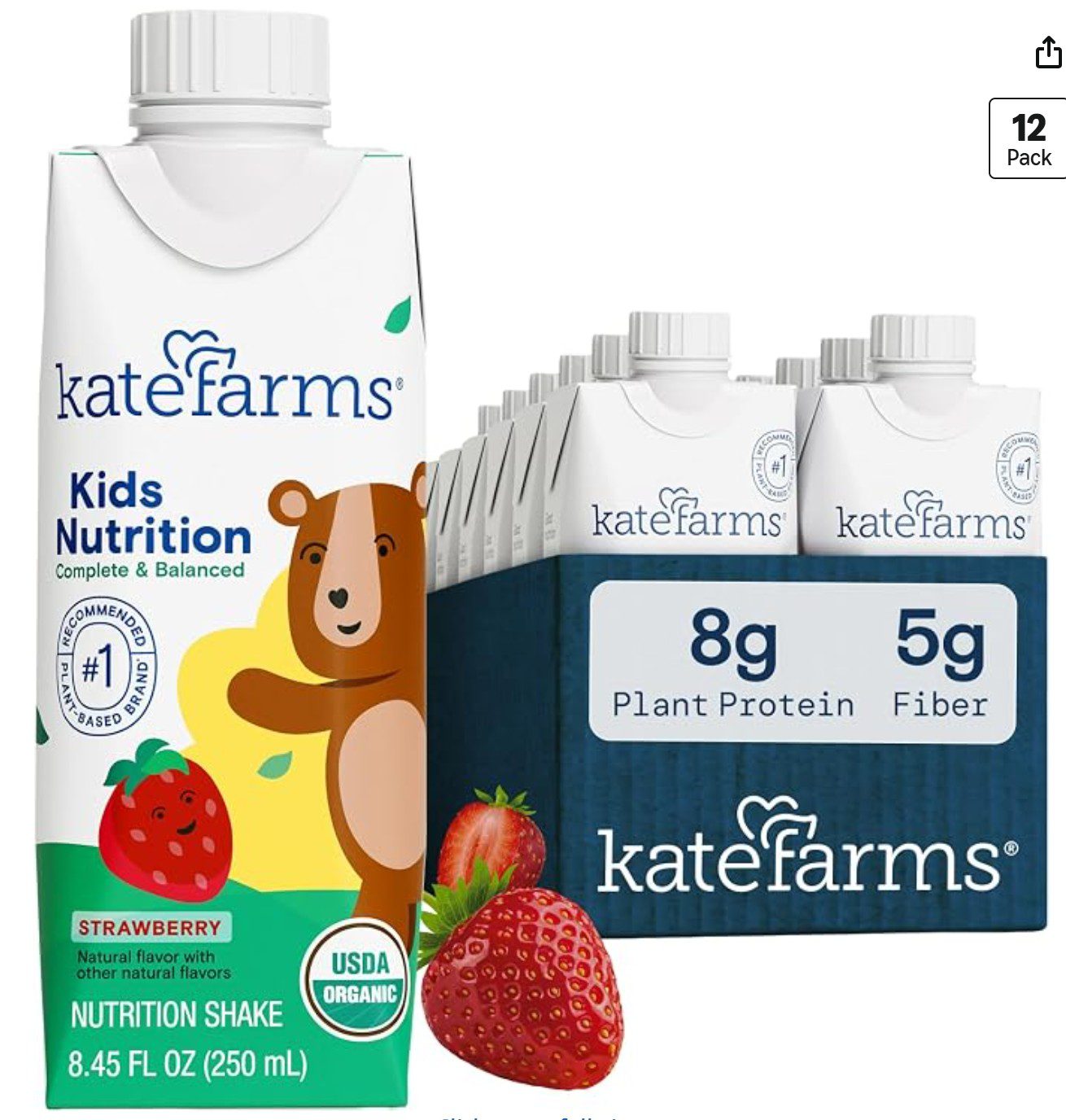 Kate Farms Kosher Nutrition Shake Strawberry — kosher kids nutrition on Amazon