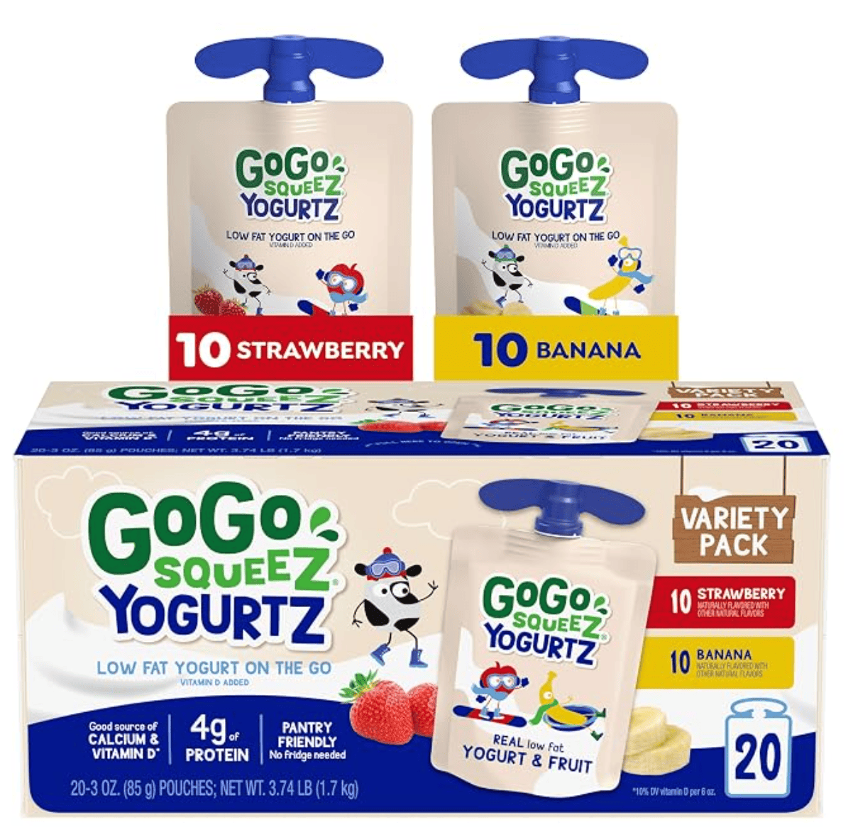 GoGo squeeZ YogurtZ Pouches — kosher yogurt pouches