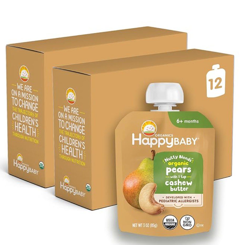 Happy Baby Organic Pears with Cashew Butter — kosher baby food