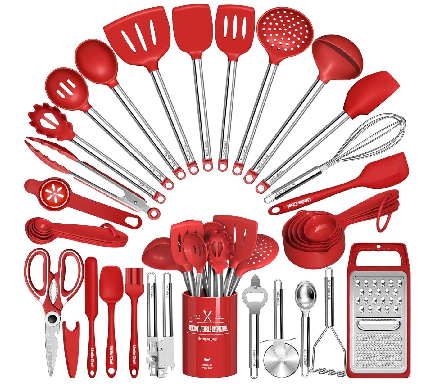 Red Cooking Utensils for Meat — kosher kitchen color-coded set