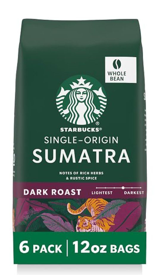 Starbucks Sumatra Whole Bean Coffee — kosher for Passover coffee