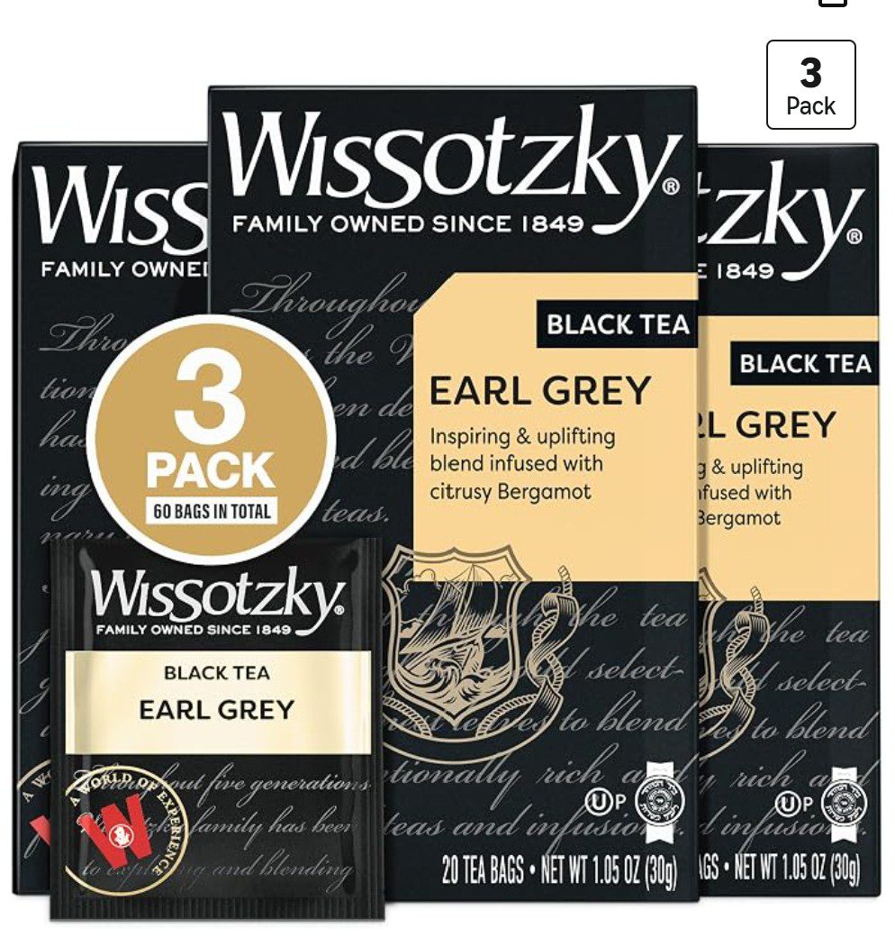 Wissotzky Earl Grey Black Tea — OU-P kosher for Passover flavored tea
