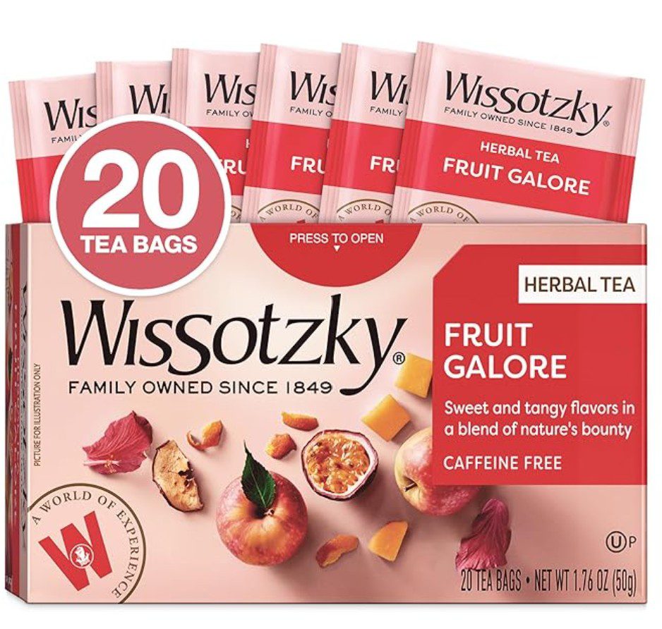Wissotzky Fruit Galore Herbal Tea — OU-P kosher for Passover herbal tea