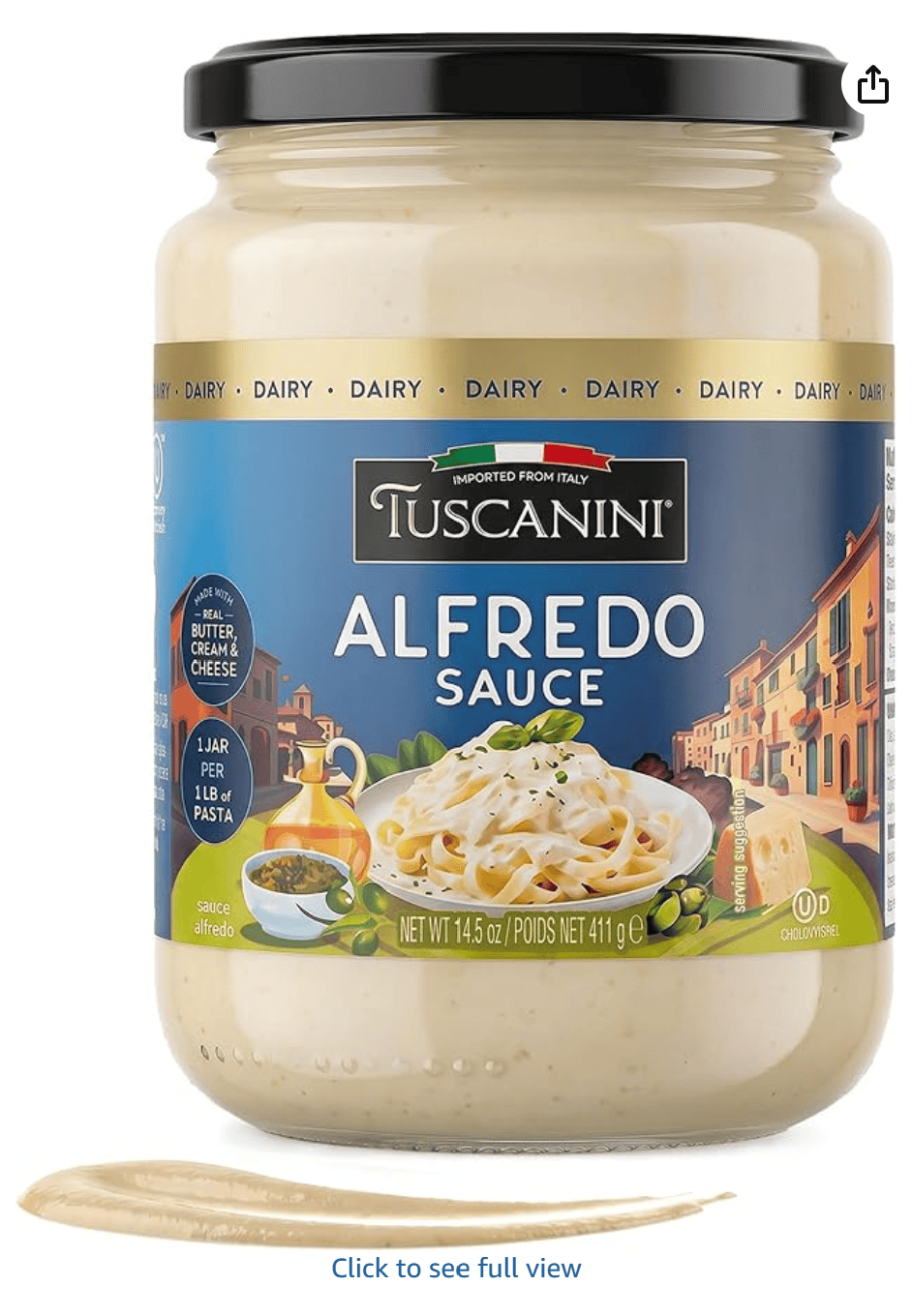 Tuscanini Alfredo Sauce — kosher dairy Cholov Yisroel pasta sauce