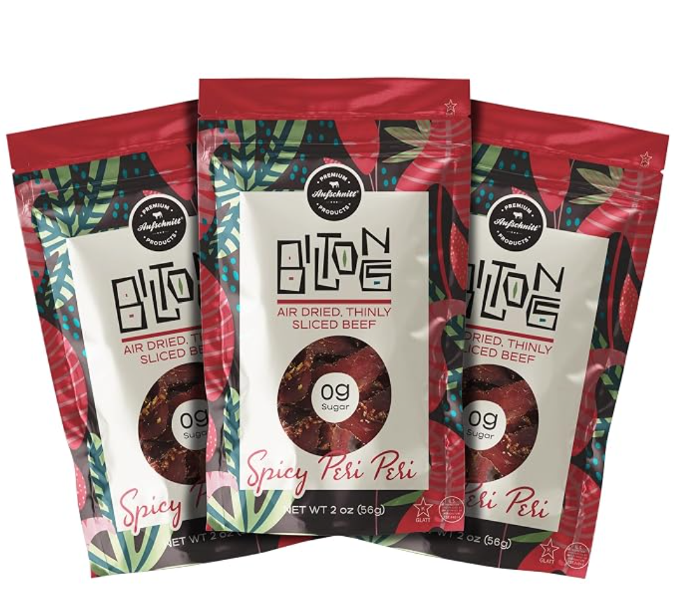 Aufschnitt Biltong Beef Jerky Slices Peri-Peri — kosher beef jerky snack
