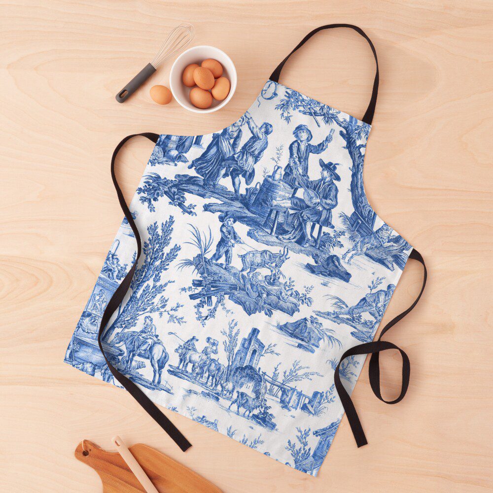 Blue Toile Apron for dairy — The Kosher Hub Redbubble shop