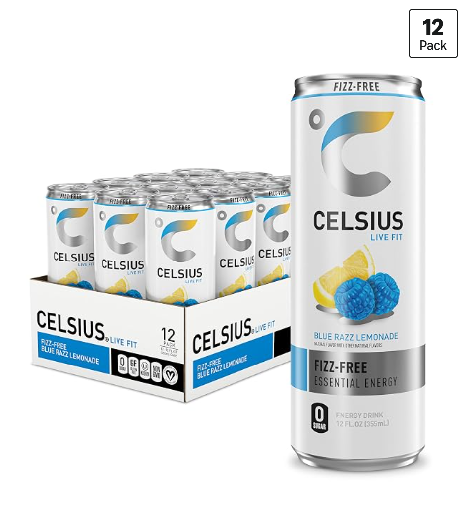 CELSIUS Fizz Free Blue Razz Lemonade — kosher energy drink on Amazon