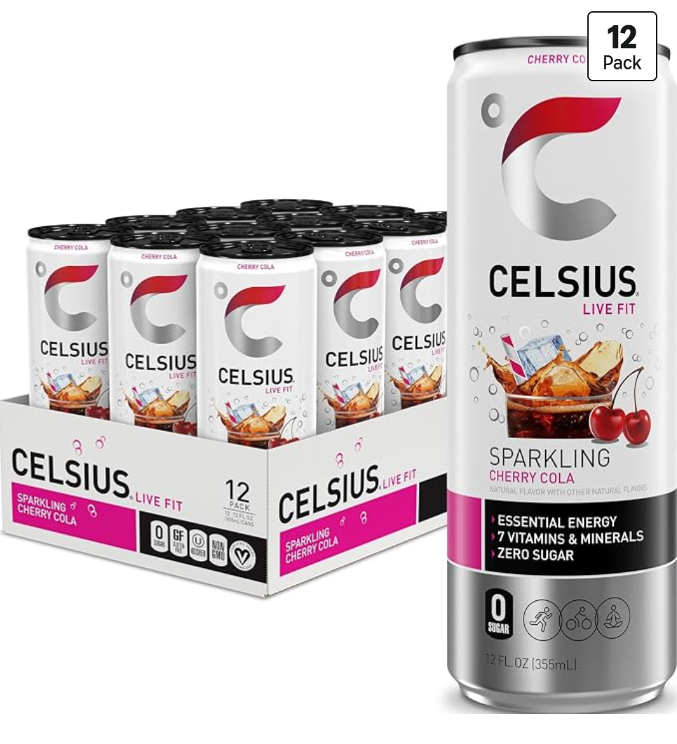 CELSIUS Sparkling Cherry Cola — kosher energy drink on Amazon