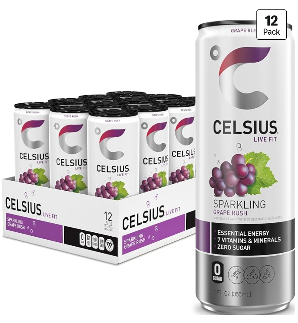 CELSIUS Sparkling Grape Rush — kosher energy drink on Amazon