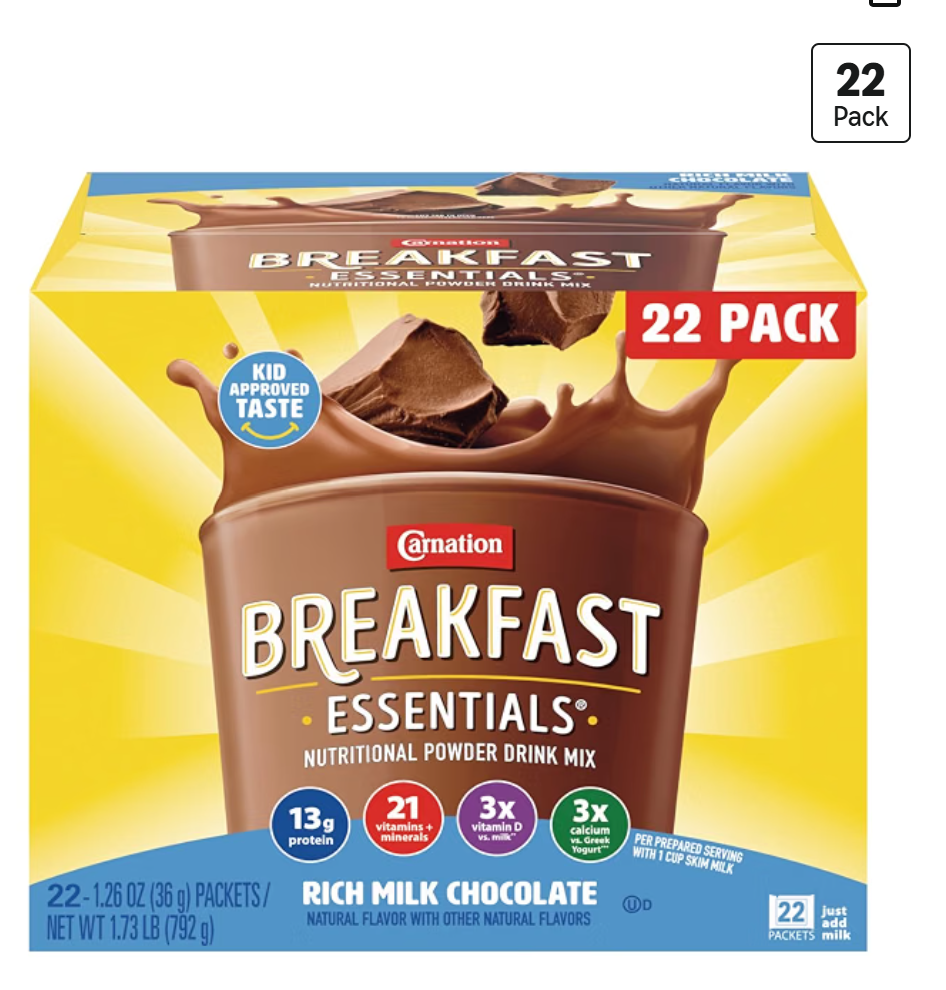 Carnation Breakfast Essentials Original Nutritional Powder Drink Mix — kosher dairy