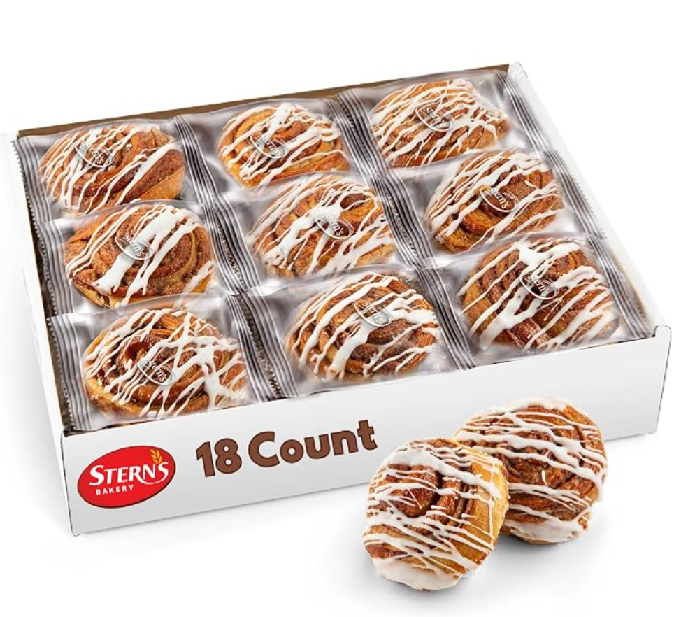 Sterns Bakery Cinnamon Rolls with White Icing — kosher baking for brunch