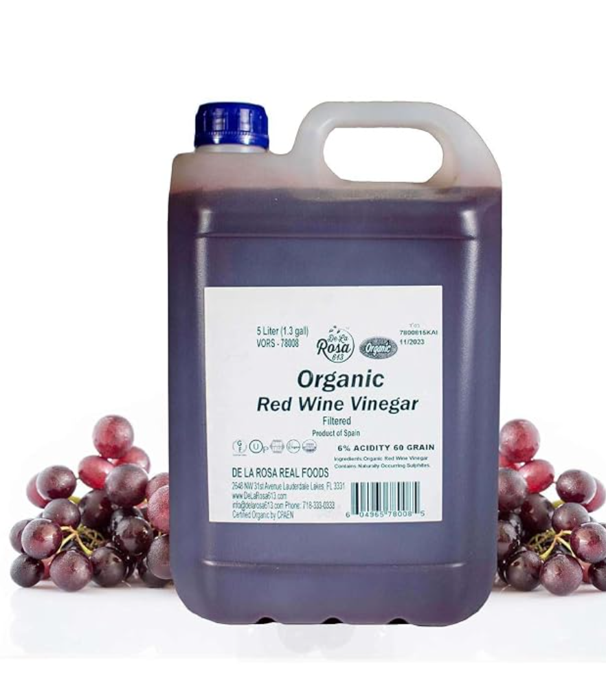 De La Rosa Organic Red Wine Vinegar — kosher for Passover red wine vinegar
