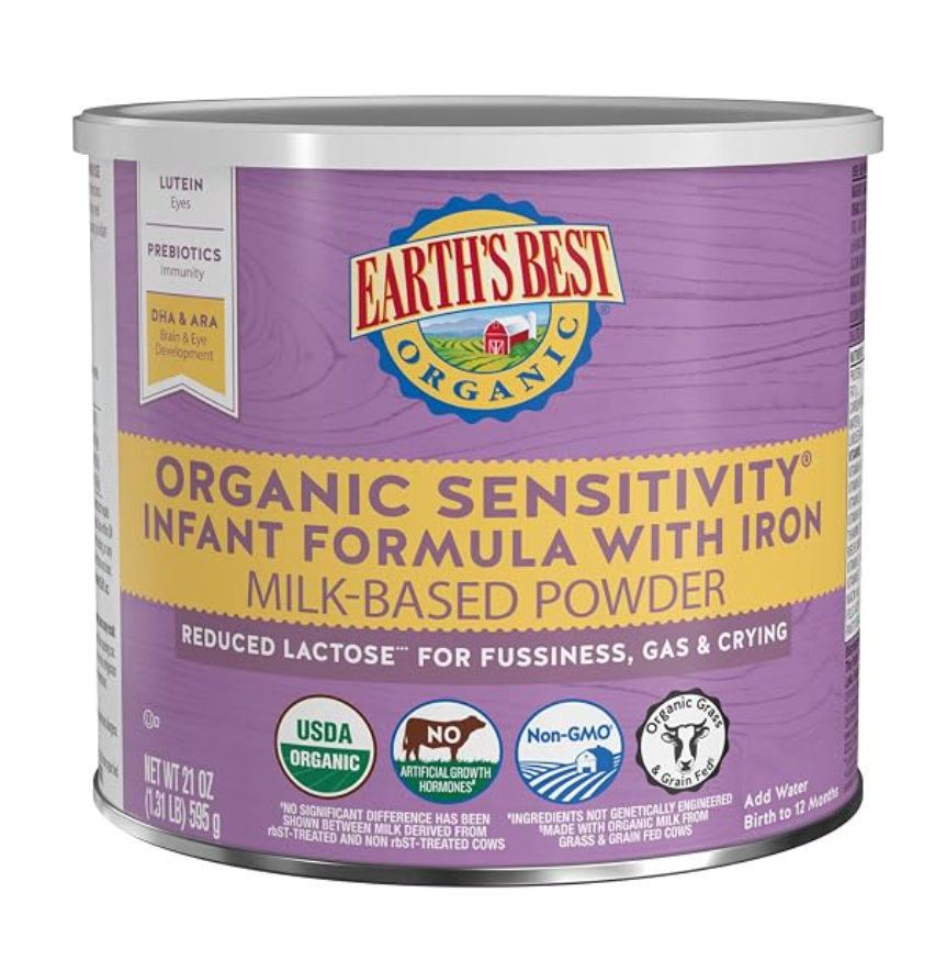 Earth's Best Organic Sensitivity Baby Formula — kosher baby formula on Amazon