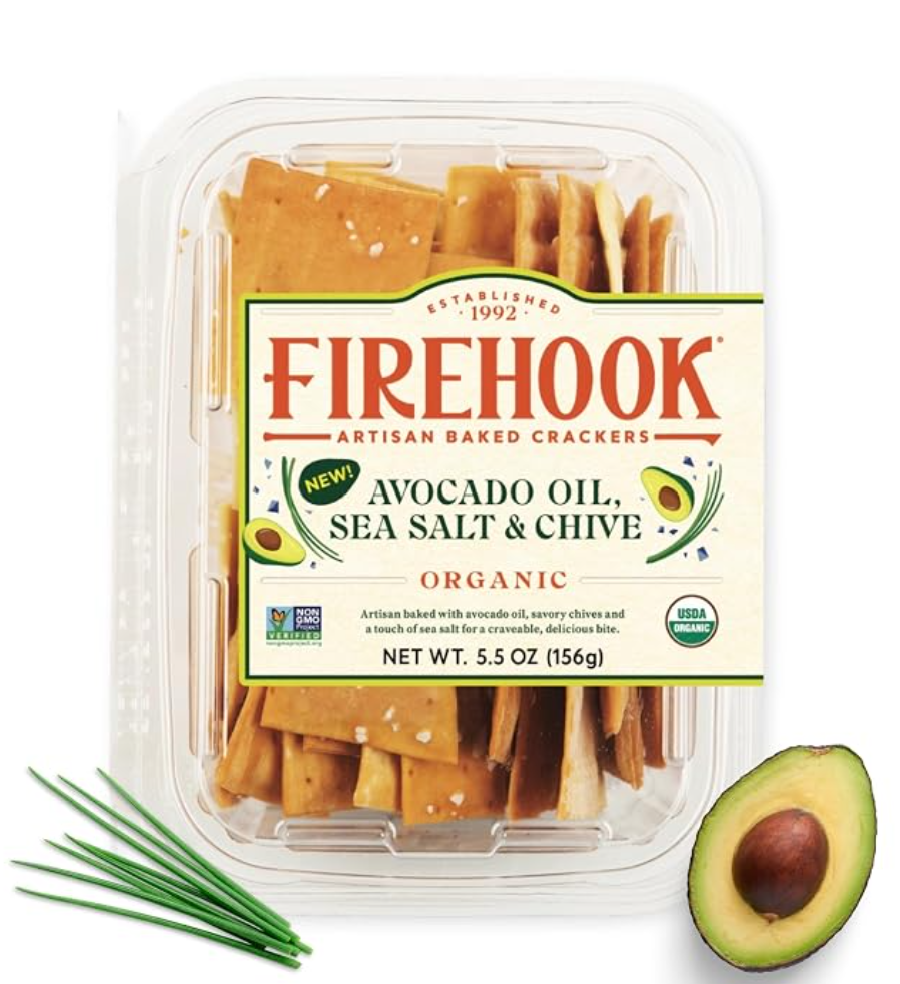 Firehook Avocado Oil Sea Salt Chive Crackers — kosher crackers