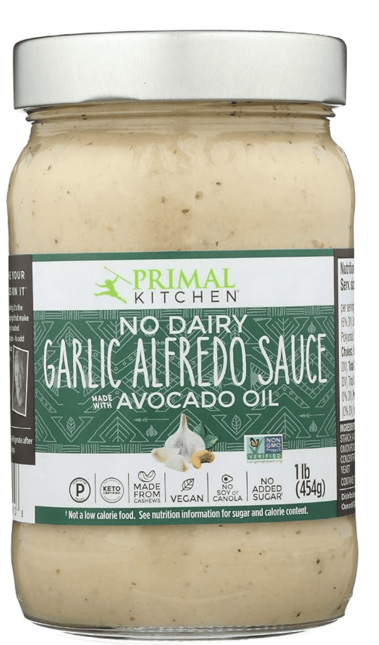 Primal Kitchen No-Dairy Garlic Alfredo Sauce — kosher pareve vegan pasta sauce