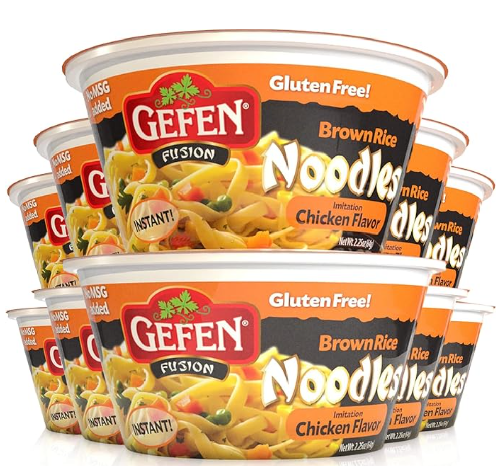 Gefen Brown Rice Gluten Free Instant Noodle Soup Chicken Flavor — kosher gluten-free noodles on Amazon