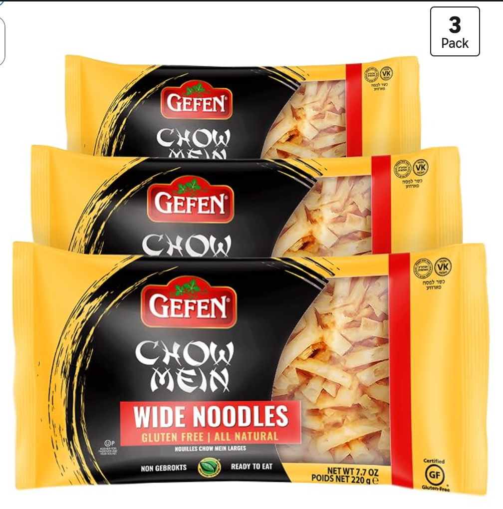 Gefen Gluten Free Wide Chow Mein Noodles — kosher gluten-free noodles on Amazon