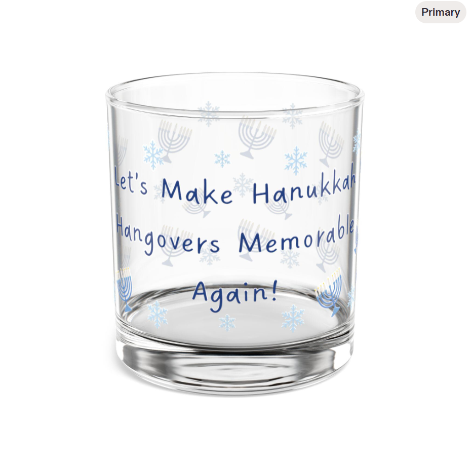 Hanukkah Whisky Glass on Etsy