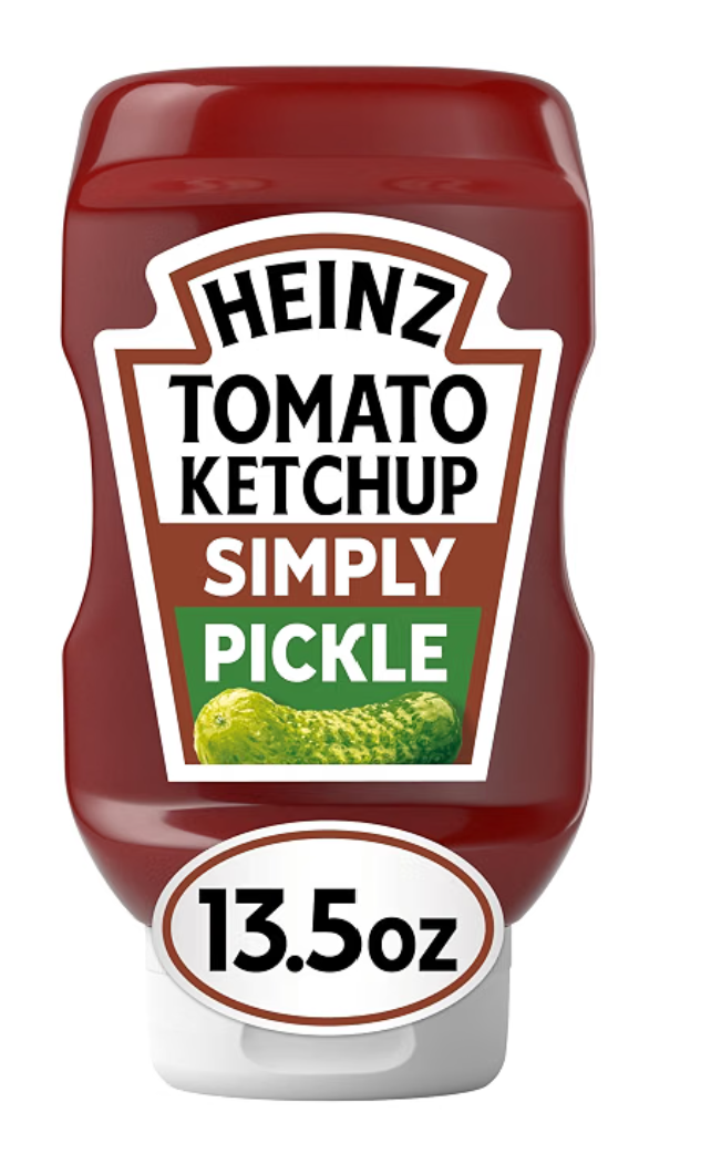 Heinz Tomato Ketchup with Pickle Seasoning — kosher pickle-flavored ketchup