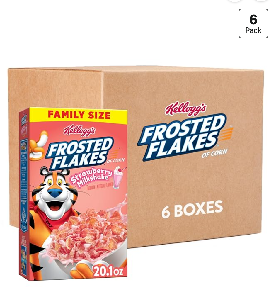 Kellogg's Frosted Flakes Strawberry Milkshake kosher cereal