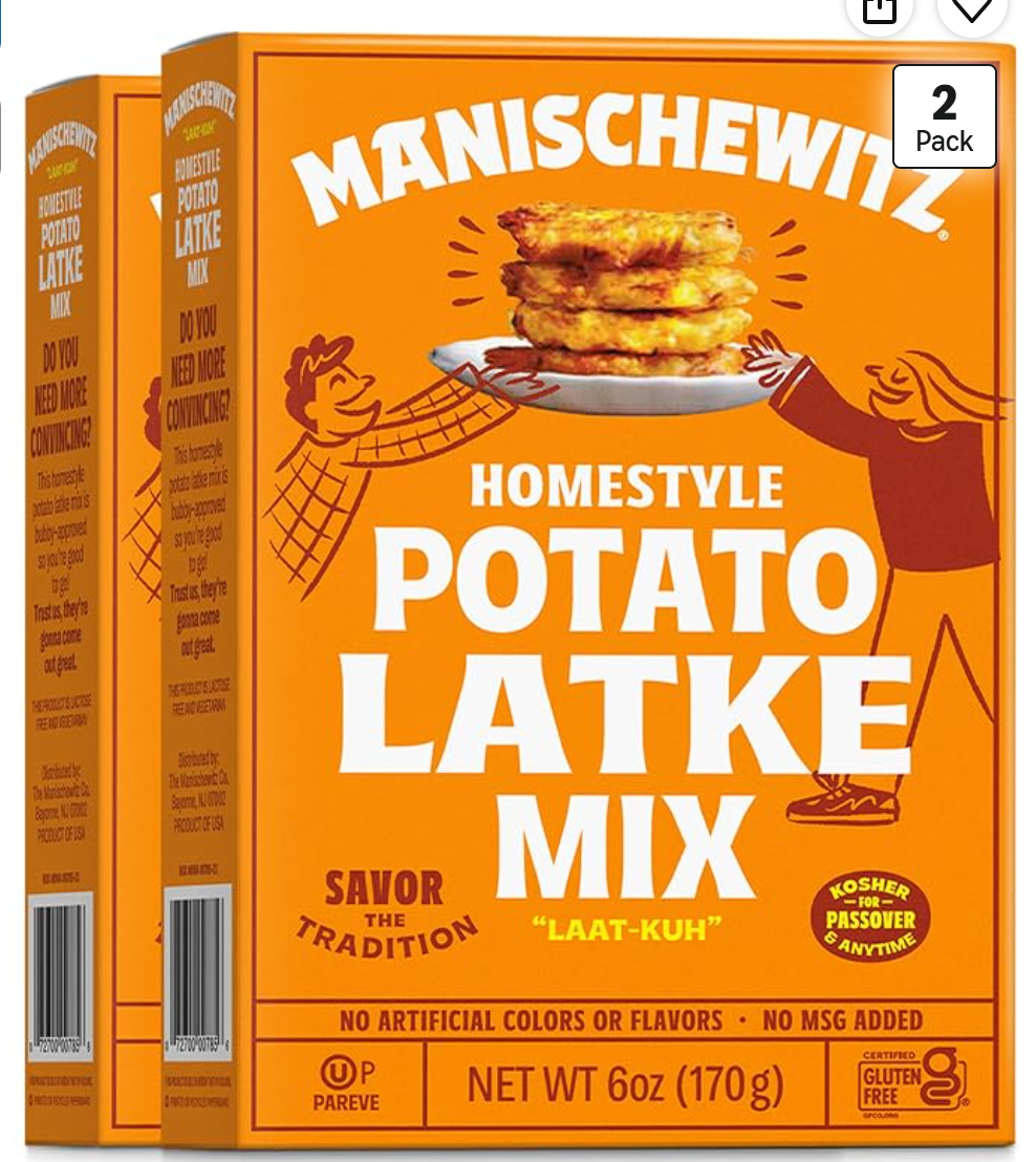 Manischewitz Homestyle Potato Latke Mix — kosher potato pancake mix for Hanukkah