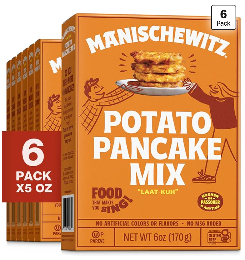 Manischewitz Potato Pancake Mix 6oz — kosher potato pancake mix for Hanukkah