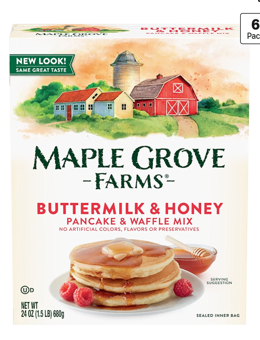 Maple Grove Farms Buttermilk and Honey Pancake Mix — kosher pancake mix for breakfast