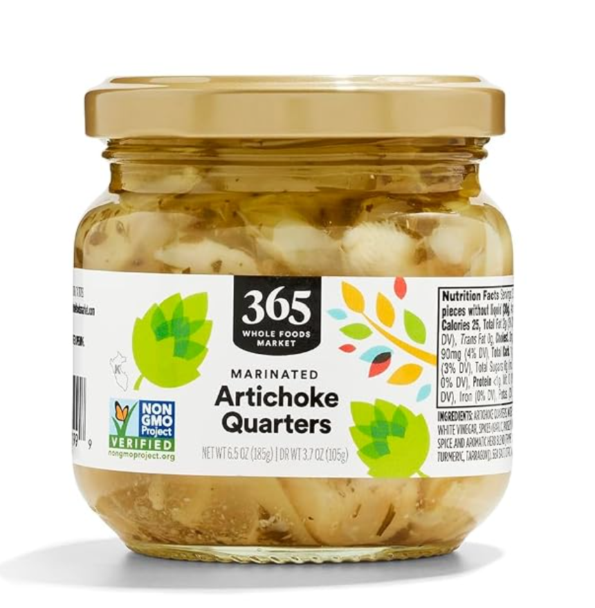 365 by Whole Foods Market Marinated Artichoke Quarters, 6.5 oz — kosher marinated artichokes