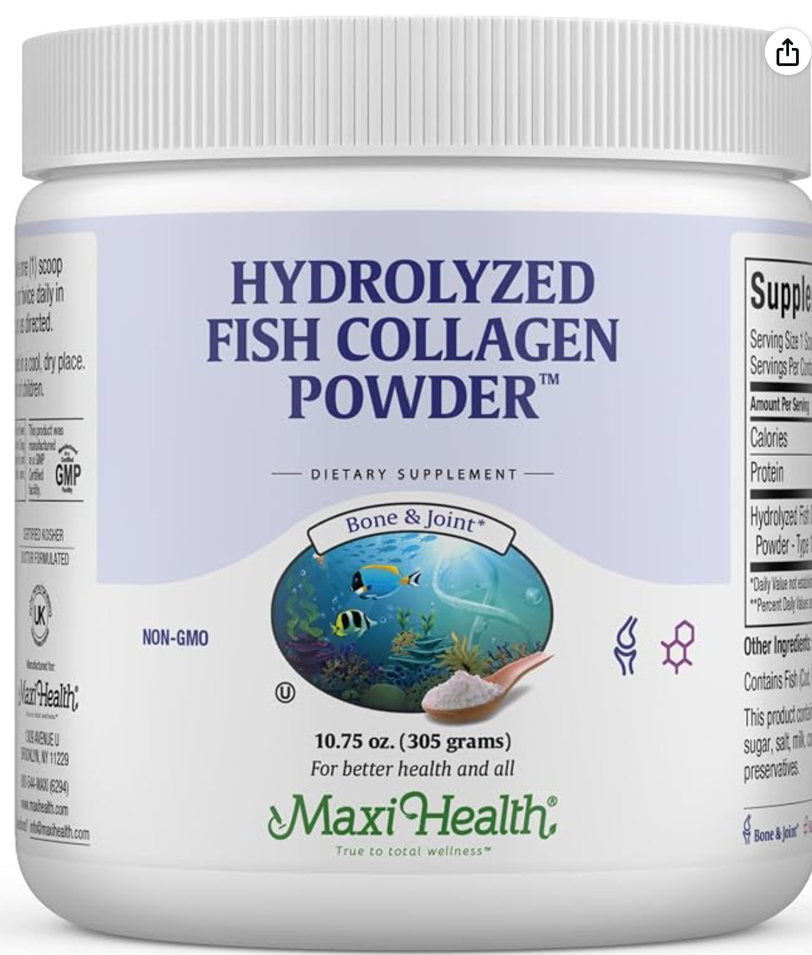 Maxi Health Marine Collagen Peptides Powder — kosher collagen powder on Amazon