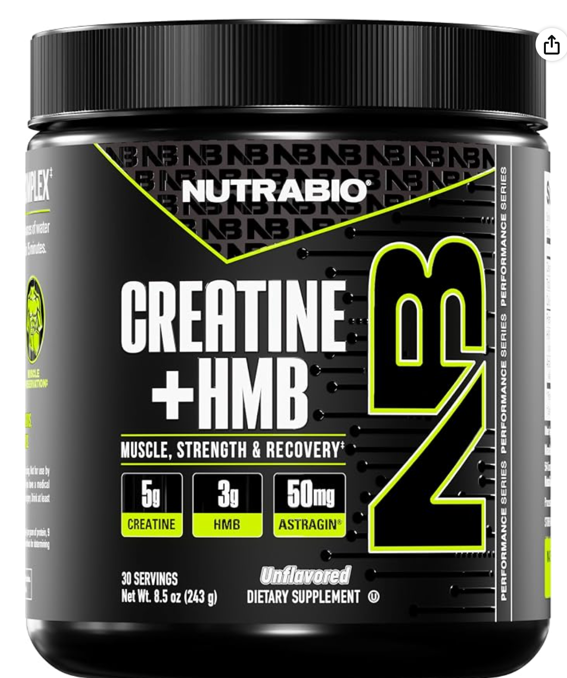 Nutrabio Creatine HMB Powder — kosher creatine on Amazon
