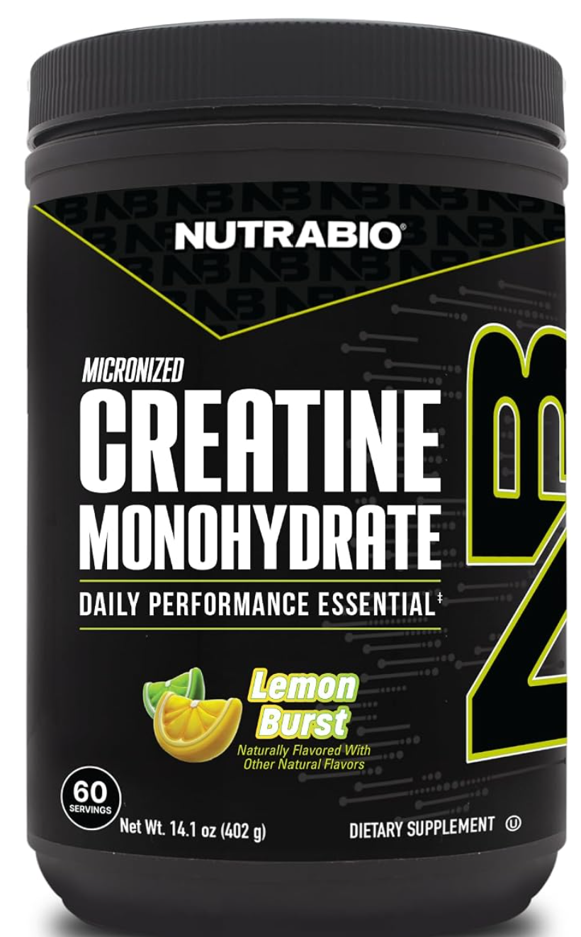 NutraBio Pure Micronized Creatine Lemon — kosher creatine monohydrate on Amazon